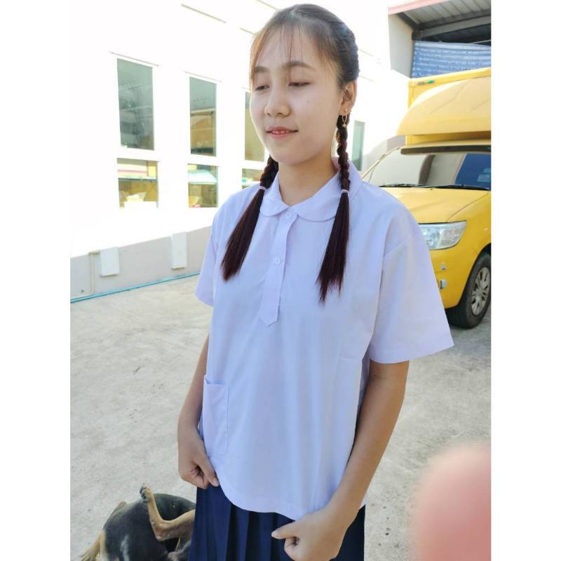 Product Introduction of เสื้อคอบัวกลม โปโล 30-48 นิ้ว กระเป๋าล่าง เสื้อนักเรียนหญิง อกผ่าครึ่ง สีขาว พร้อมส่ง  Clothing Women 20