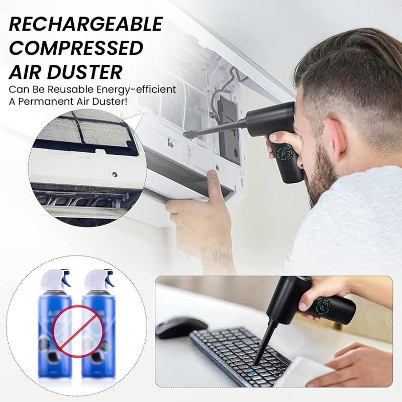 3 in 1 Vacuum Cleaner Blower Inflator, Rechargeable Handheld Vacuum Cleaner with Vacuum Bin, Multifunctional Household Compressed Air Dust Collector 9