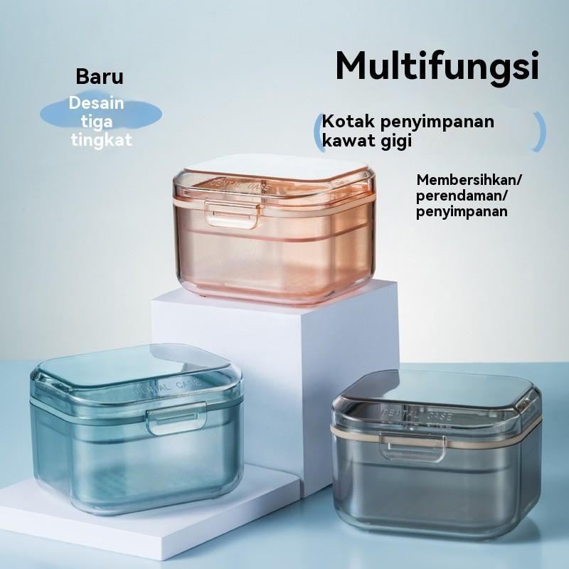 Kotak Penyimpanan Gigi Palsu Kotak Gigi 3 Warna Palsu Portabel/Denture Box Kotak Simpan Gigi Palsu Gigi Tiruan/ Perendaman Gigi Palsu Kotak Penyimpanan Gigi Palsu Kotak Gigi 3 Warna Palsu Portabel/Denture Box Kotak Simpan Gigi Palsu Gigi Tiruan/ Perendaman Gigi Palsu