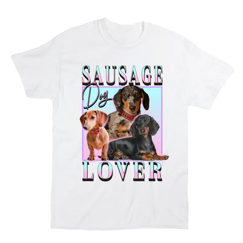 Sausage Dog Lover, Dachshund Homage Tee, Sausage Dog Gift, Dog Owner Gift, Pet Portrait, Miniature Dachshund Owner, Gifts for Sausage Dogs 1