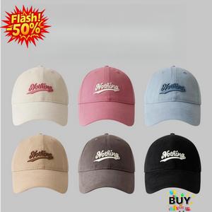 หมวกเบสบอล สำหรับผู้หญิงและผู้ชาย สไตล์เกาหลี หมวกปีกกว้าง สีทึบ หมวกปากเป็ด ทำจากผ้าฝ้าย หมวกกันแดด มีสีดำ สีฟ้า สีชมพู สีกากี และสีเทา ผู้หญิง หมวก เบสบอล แฟชั่น แดด