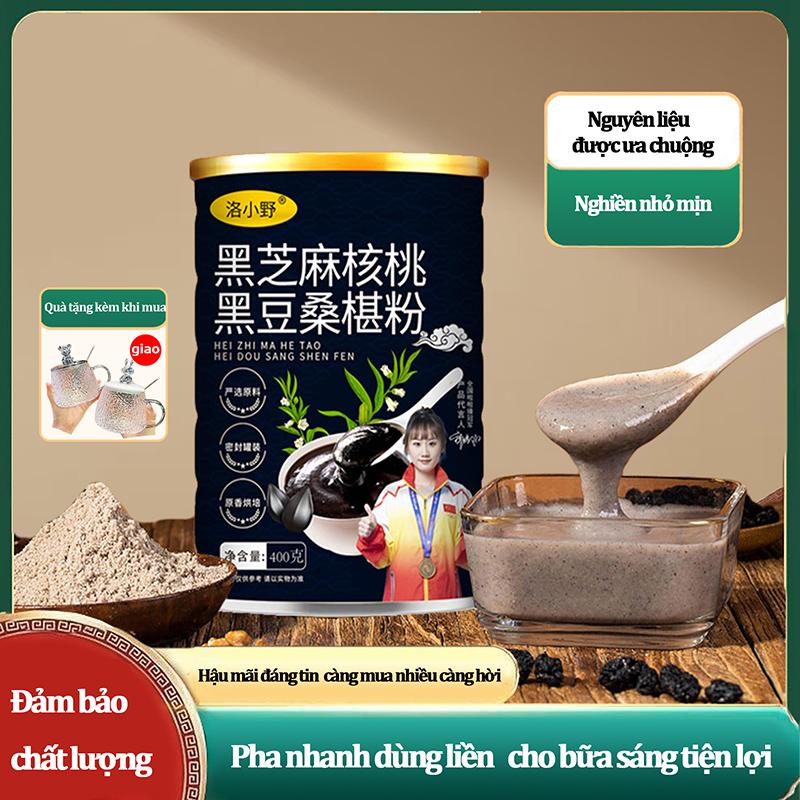 (TẶNG KÈM CỐC) Bột ngũ cốc KHÔNG ĐƯỜNG từ Mè Đen, Óc Chó, Đậu Đen Và Dâu Tằm bổ sung bữa sáng và di.nh dưỡ.ng hằng ngày, Hộp 400g