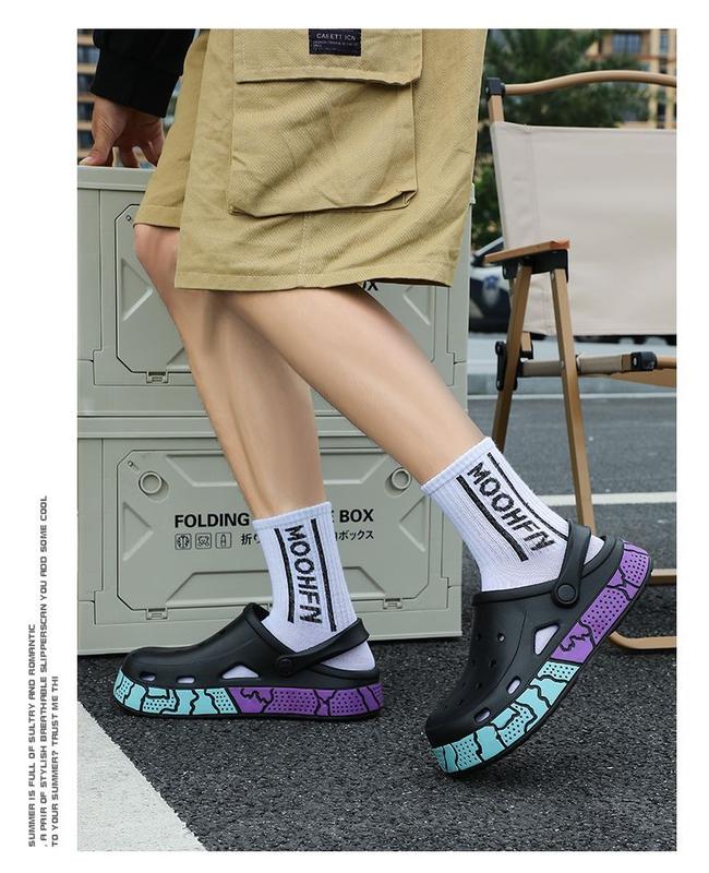 Product Introduction of Cave shoes: men's summer wear, new fashion and versatile, super thick, wear-resistant, sports beach toe sandals 8