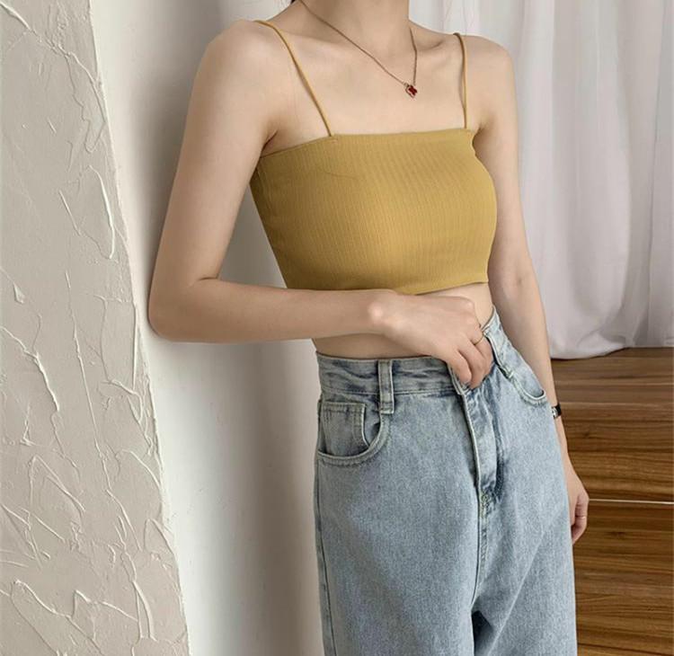 Product Introduction of Beautiful back without steel ring ice silk sling anti-glare wrap underwear female students Korean version of the bust bottoming tank top inner wear 20