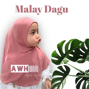 AwH - BERGO ANAK MALAY DAGU SIZE S USIA 1 - 4 DAN 5 -10 TAHUN BAHAN JERSEY ADEM / JILBAB ANAK / HIJAB ANAK / HIJAB MALAY ANAK Instan Dewasa Muslim Kerudung