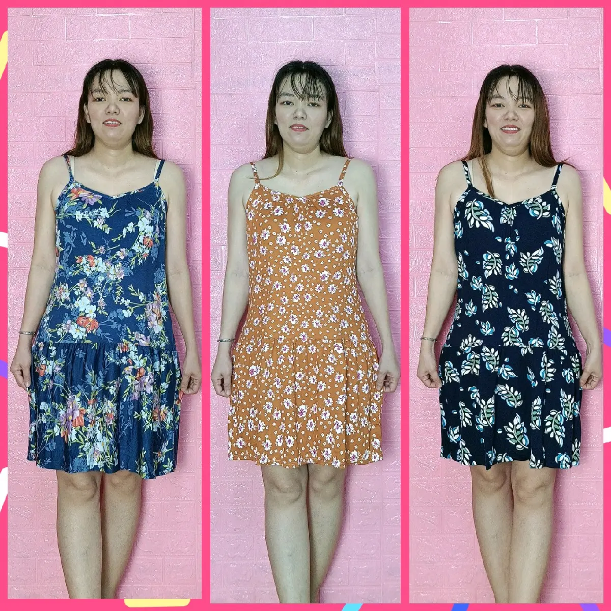 [combo 3 đầm] đồ ngủ nữ , Đầm ngủ 2 dây vải thun lạnh đầm ngủ mặc nhà chiều dài 90cm free size 45kg đến 70kg , mặc ở nhà mặc ngủ rát thoải mái  Nữ Women Dress Váy Ngủ Nhung