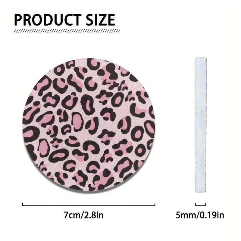 Product Introduction of Leopard-print Car Coaster, Round Anti-slip Car Cup Holder Coaster, Durable Car Cup Holder Pad, Car Interior Accessories for Women 4