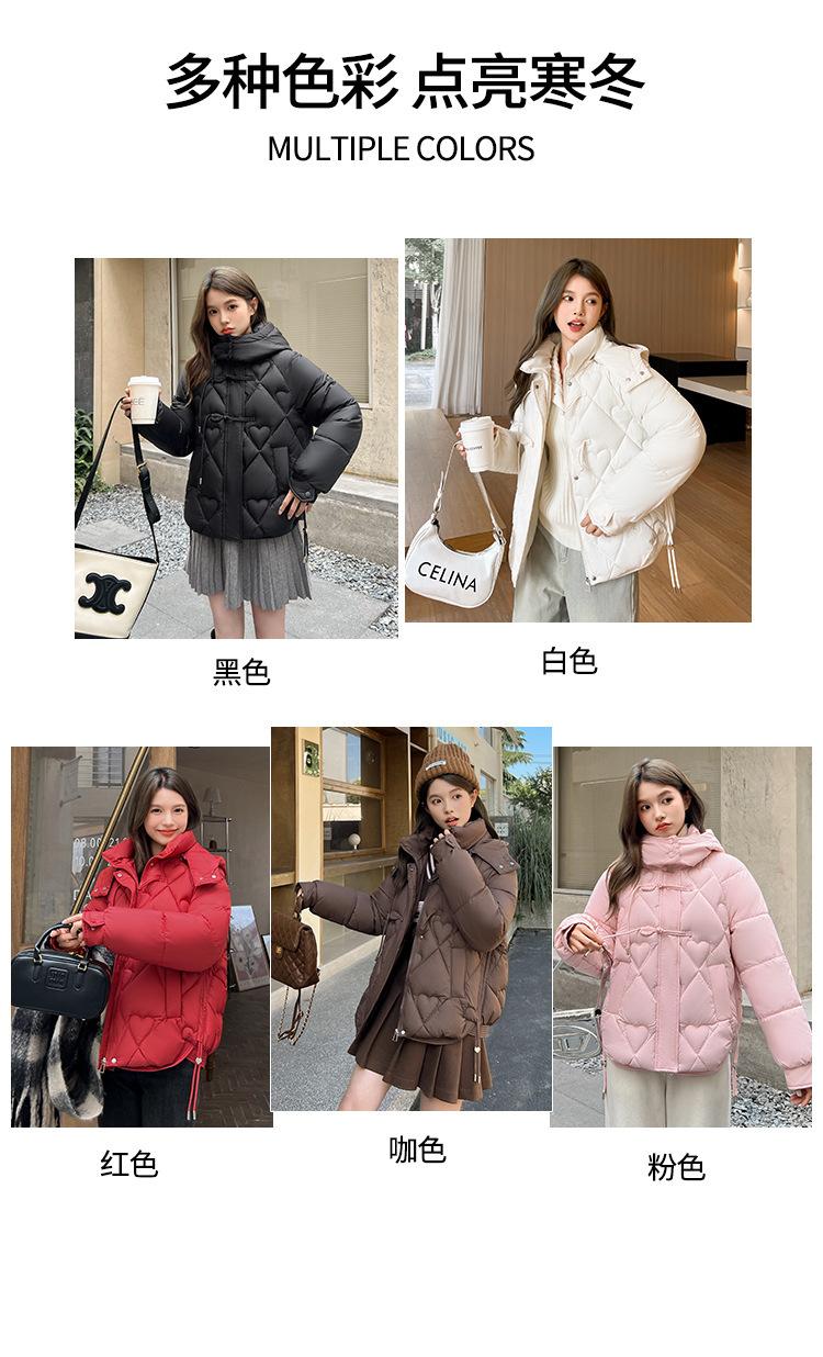 Product Introduction of Fashion Short Cotton-Padded Coat for Women Autumn and Winter New 2024 Korean Style Solid Color with Match Cotton Coat Jacket Thickened Padded Jacket Outer Wear 9