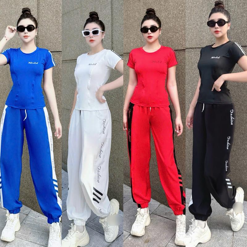 Bộ Thể Thao Quần Gió Áo Thun Tập Zumba Gym Dancer Sport - Thể Dục,, Chạy Bộ