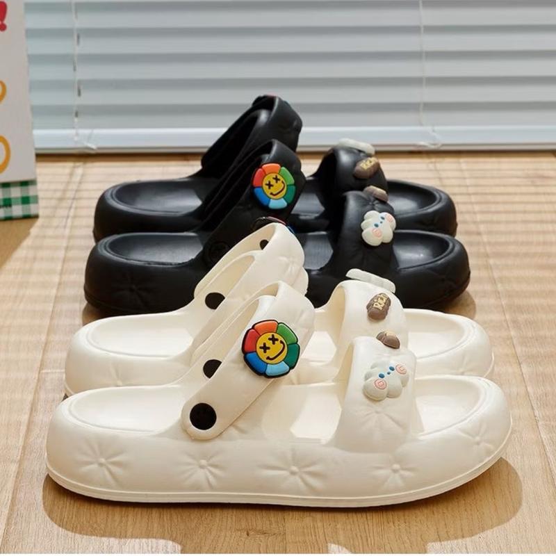 Dép sandal quai hậu nữ Xixitiao EVA quai ngang 2 dây đính sticker dễ thương đi chơi, đi học, đi làm DéP GiàY