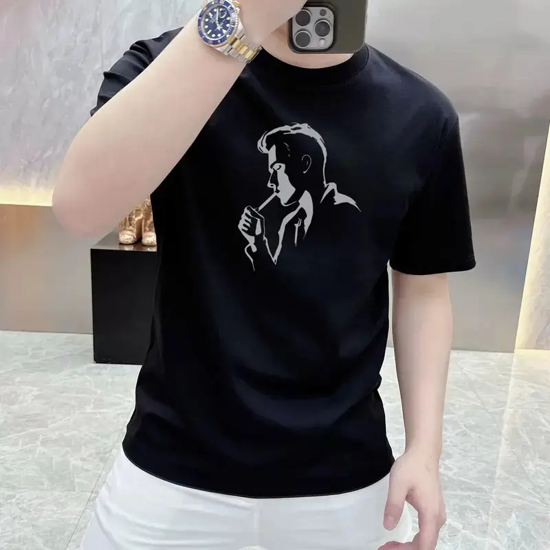 Áo Thun ngắn Tay Cho Nam, Phong Cách Mùa Hè, Thường Ngày Và Thời Trang, Cổ Tròn