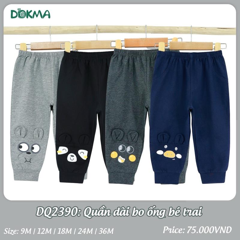 DOKMA - Quần dài bo ống vải cotton cho bé trai 6
