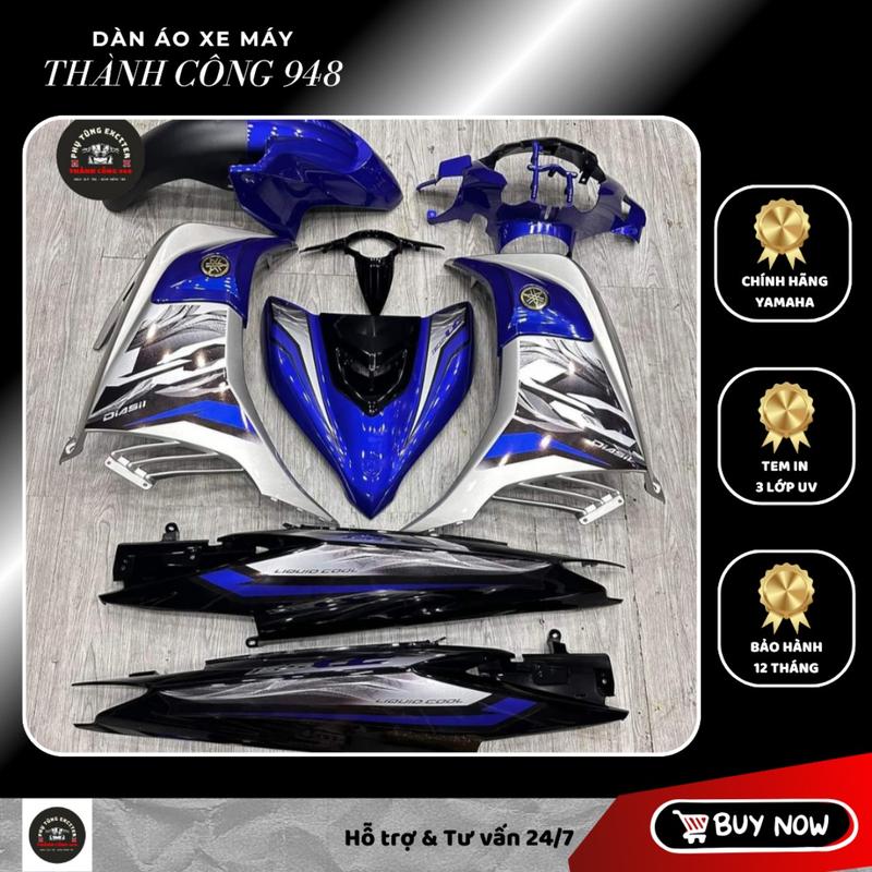 Dàn áo Exciter 135 Xanh Đen Bạc Tem LC135 | Hàng Chính Hãng chuẩn đời 2011–2014 | Tặng Tem + Baga + Sticker 