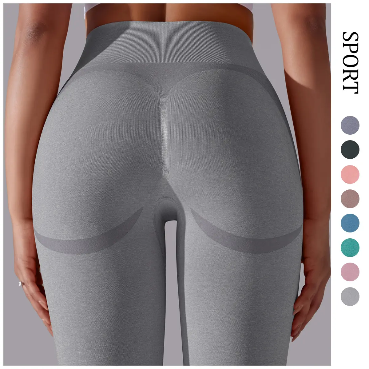 High Waist Hip Lift Peach Tights Seamless Yoga Pants Breathable Sweat Absorbing Quick-Drying Running Exercise Pants Fitness Pants for Women
