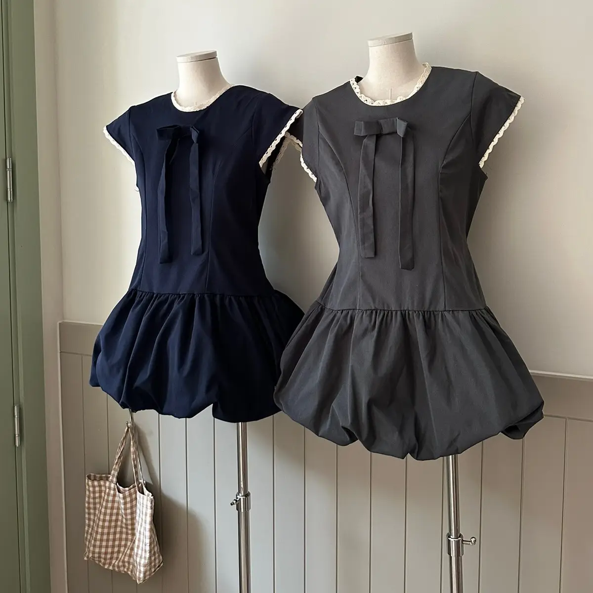 Váy bí nơ phối ren V3606 Nana21 Nữ Women Dress