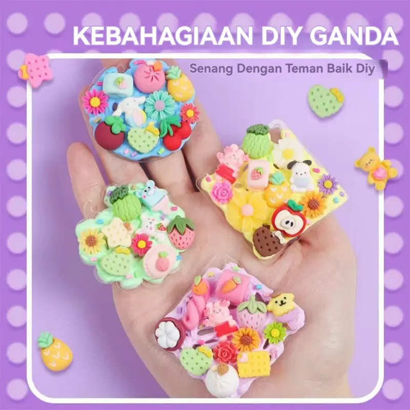 303Pcs Set Mainan DIY Cream Adhesive & Dekorasi Krim Tanah Liat, Set Lengkap Alat Kreatif untuk Anak, Stiker Krim, Alat Dekorasi, dan Mainan Edukasi untuk Mengembangkan Keterampilan Motorik Halus Anak-anak 8