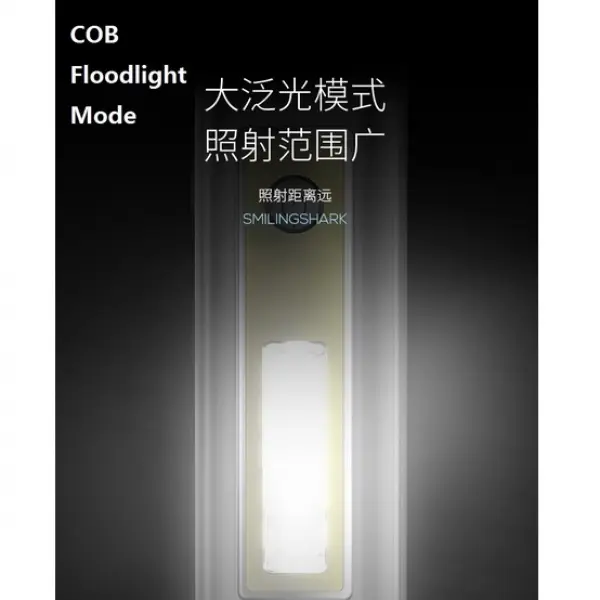 Đèn Pin Cầm Tay SmilingShark, Đèn Pin Mini, Đèn Pin Bỏ Túi Cầm Tay Đèn Pin Có Thể Sạc Lại USB, Chống Thấm Nước, Đèn LED COB, 2 Trong Một, Cắm Trại Ngoài Trời, Đi Bộ Đường Dài, Thích Hợp Cho Học Sinh Lớn Tuổi, Làm Bằng ABS, Số Thiết Kế 867A 6