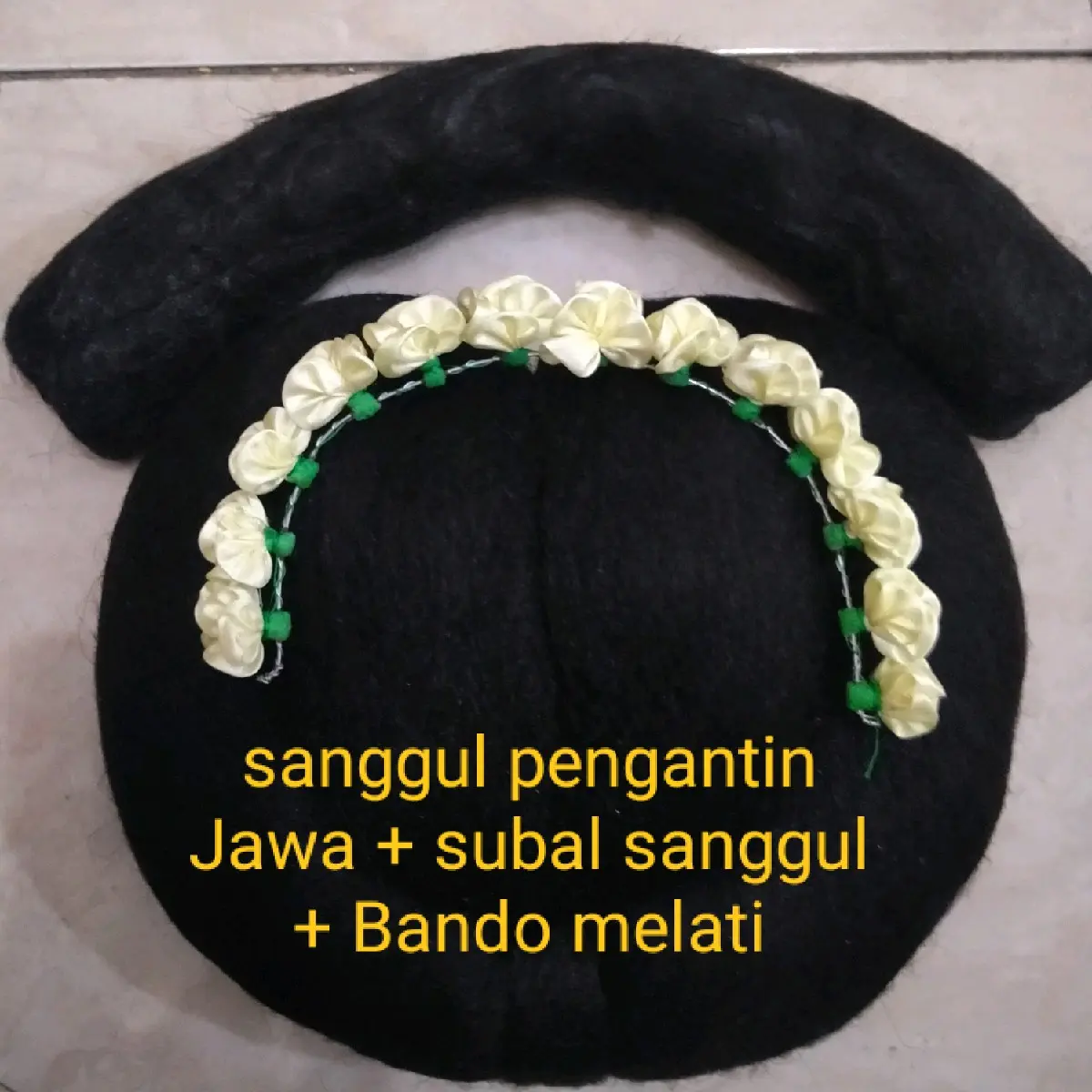 sanggul pengantin Jawa+subal + bando melati
