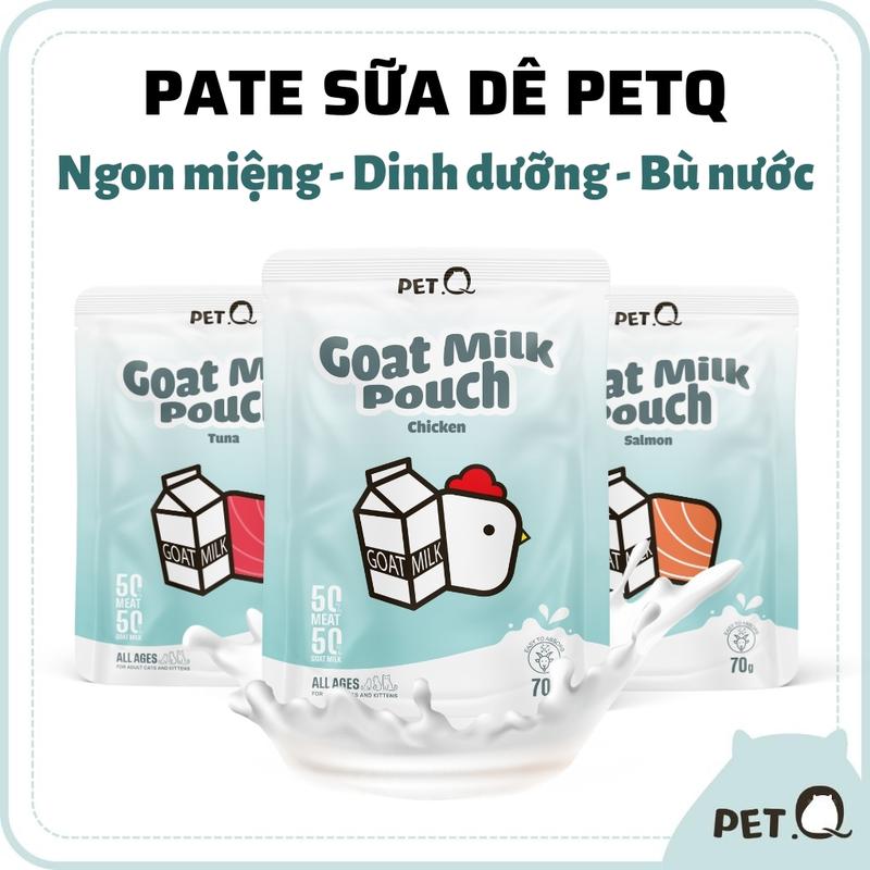Pate cho mèo PetQ, Pate sữa dê cao cấp, 50% thịt 50% sữa dê, Ngon miệng, Dinh…
