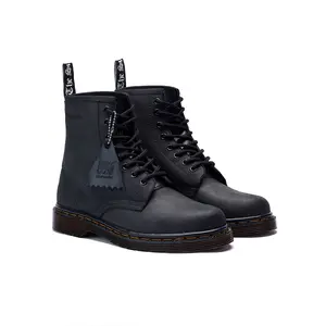 Mancow - High Boots Crazy Horse Black - Sepatu Formal Pria Wanita - Original Kulit Asli