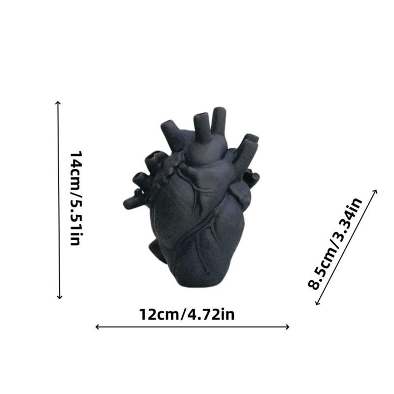 Product Introduction of Heart Shaped Resin Vase, 1 Count Creative Desktop Ornament, Decorative Vase for Home Office, Ideal Housewarming Gift, Valentine's Day Gift Idea 1