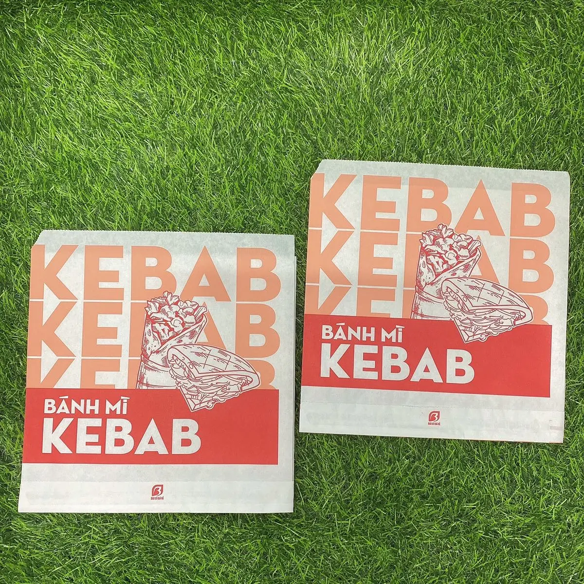 100 Túi đựng bánh mì tam giác kebab đỏ