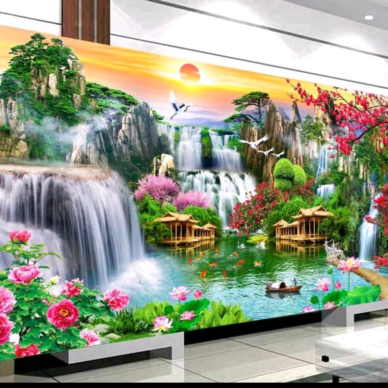 Tranh đính đá thiên nhiên hùng vĩ (TRANH CHƯA ĐÍNH) 200x95cm/y8273/ handmade