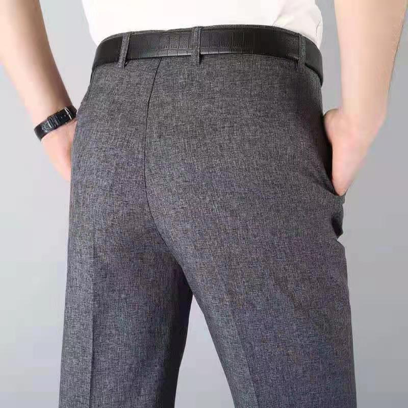 Quần Dài Nam Trung Người Già Và Cao Tuổi Quần Âu, Quần Thường Ngày Siêu Mỏng Mùa Hè, Cạp Cao, Chống Nhăn Sâu, Không Sắt, Quần Công Sở, Không Có Túi Sau, Năm 2025 Menswear Pants 8