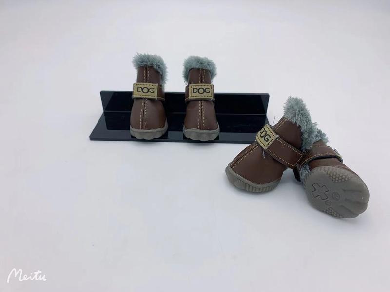 Product Introduction of Dog Shoes Pet Cotton Shoes Autumn and Winter Teddy Shoes Set of 4 Pomeranian/Bichon Frise Puppy Dog Winter Snow Boots 14