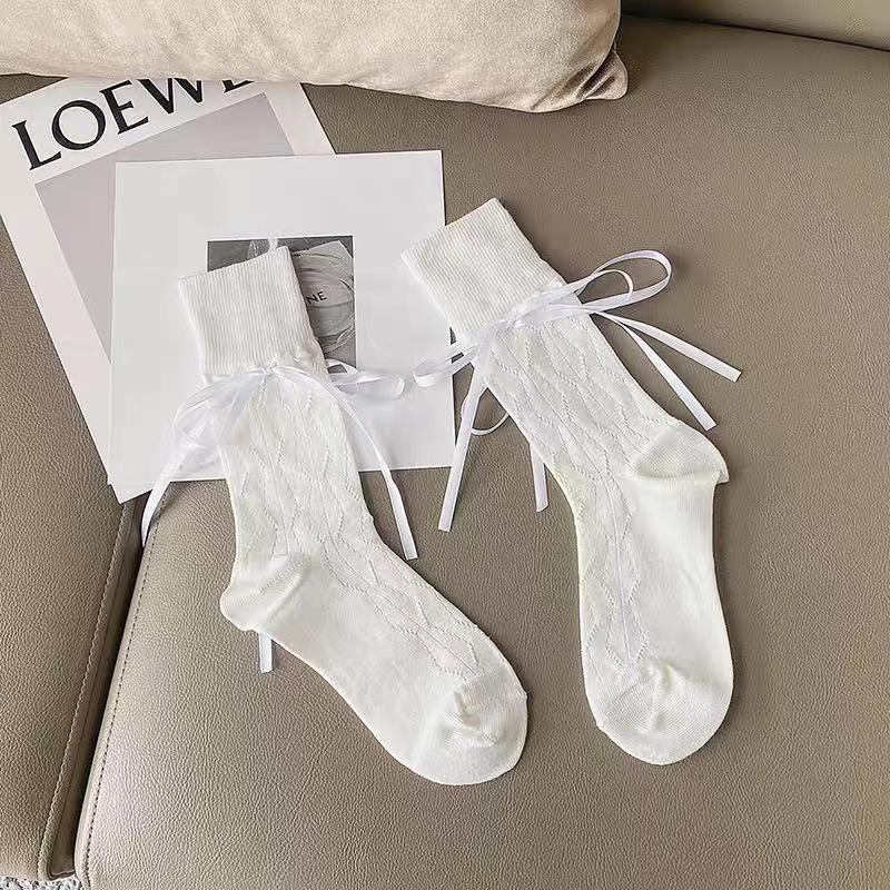 Tất vớ Lolita nữ sinh đính nớ tự buộc chất liệu cotton mỏng phù hợp mùa hè TN200 8