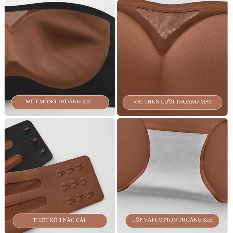 Product Introduction of Áo Lót Nữ Su Đúc Không Dây Mút Mỏng Nâng Độn Vòng 1 Tạo Khe Không Gọng Chống Xệ Gom Quả Áo Bra Nữ Su Đúc Không Dây Chống Tụt Không Gọng Không Đường May Hạn Chế Lộ Viền Lộ Mỡ Lưng -- VN240301 1