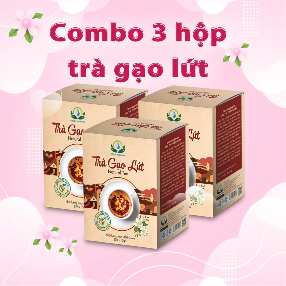 Combo 3 Trà Gạo Lứt Túi Lọc 30 gói