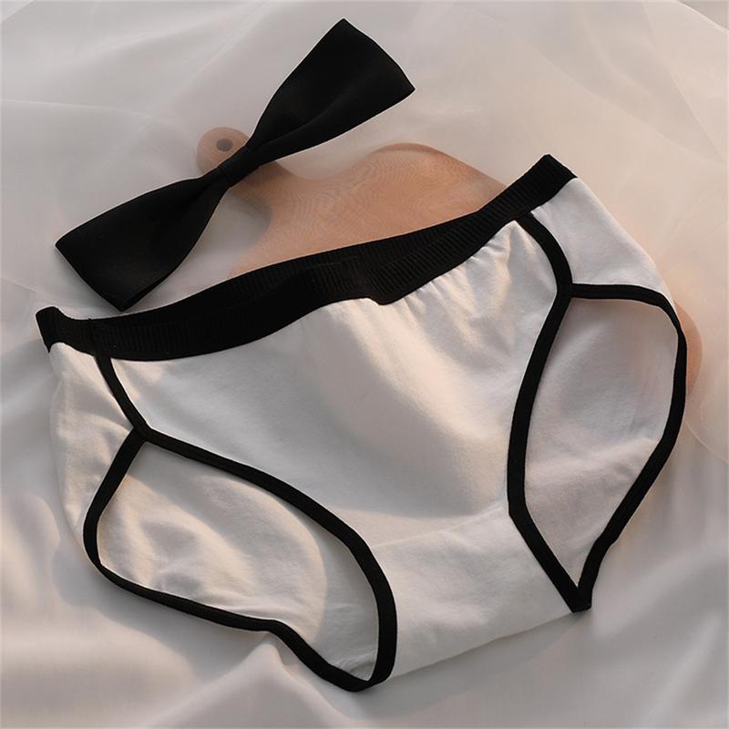 Product Introduction of Women's Panties Breathable Underwear Seamleass Comfort Lingerie Cotton Striped Briefs Fashion Cozy Underpants Black White Gray 10