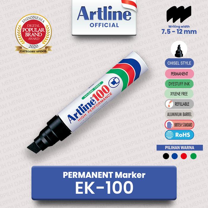 Gambar ARTLINE Spidol Permanent Marker EK-100 - Hitam dari Artline Indonesia Kota Surabaya Tokopedia