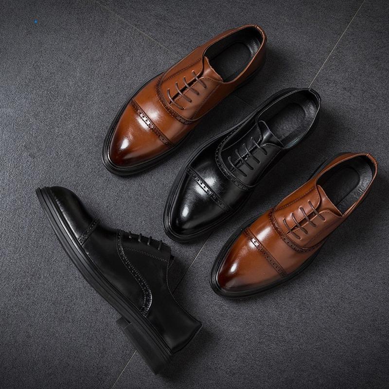 Giầy tây nam kiểu dáng oxford - Giầy nam da bò đế cao su non