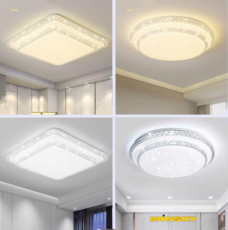  Đèn ốp trần MONSKY SAMAN hiện đại 50cm - dùng bóng led 3 màu ánh sáng cao cấp trang trí phòng ngủ phòng khách ban công  OP104  