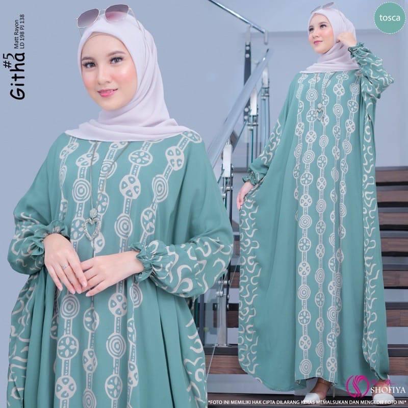 Product Introduction of Batik Laris Joyo - Kaftan Wanita Jumbo XXXXL  Motif Githa Vol 5 Lengan Panjang Busui Resleting Rayon Tebal 23