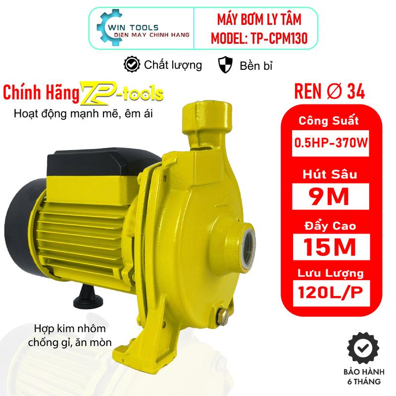 MÁY BƠM NƯỚC LY TÂM TOPTOOLS MODEL TP-CPM130, CÔNG SUẤT 370W, ỨNG DỤNG ĐẨY CAO, HÚT SÂU, HÚT GIẾNG KHOAN, GIẾNG ĐÀO, BỂ NGẦM...