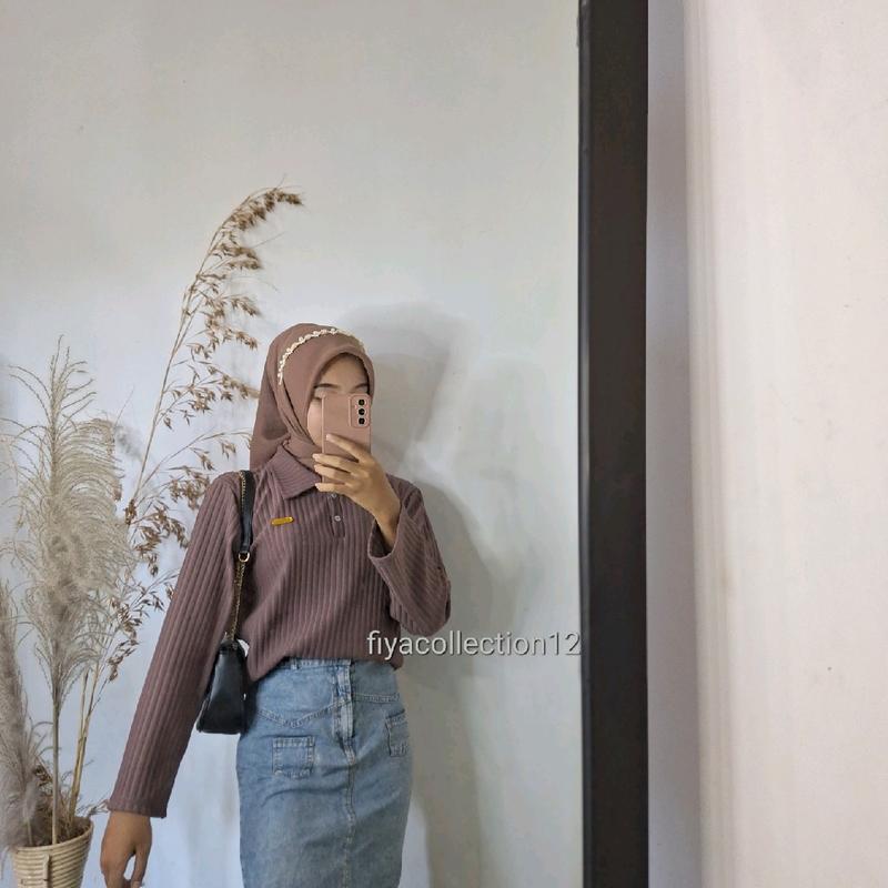 KEMEJA HORNET POLO KNIT PREMIUM KANCING Baju Kerah Nyaman Panjang 1