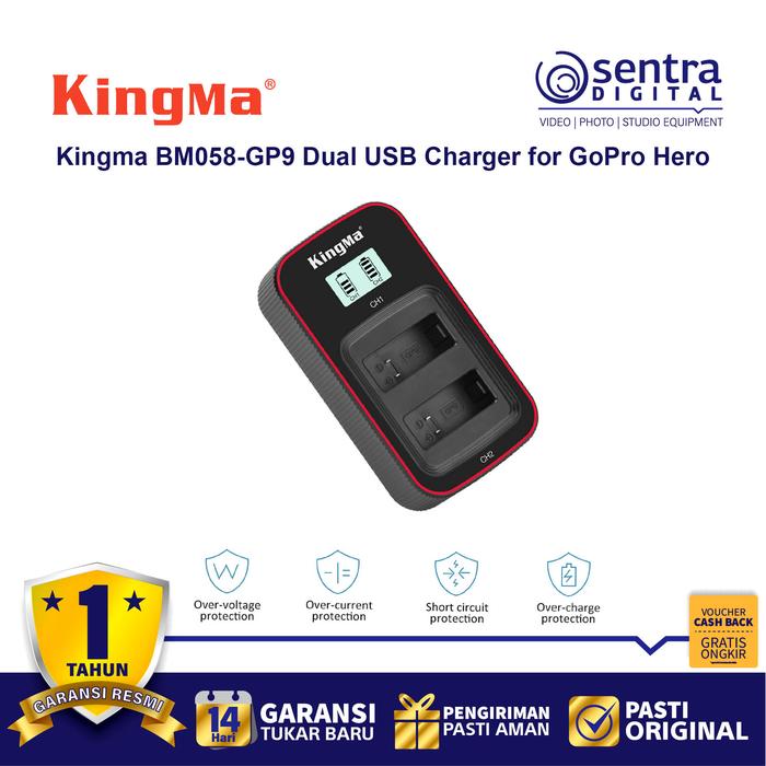 Gambar Kingma BM058-GP9 Dual USB Charger for GoPro Hero 9 / 10 / 11 Battery dari Sentra Digital Kota Surabaya Tokopedia