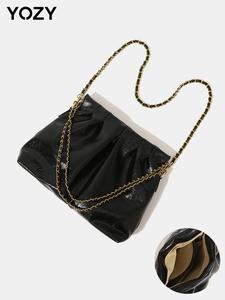 YOZY Women's Pu Leather Shoulder Bag, Fashionable Large Capacity Shoulder Bag for Daily Used, Casual Trendy Versatile High-quality Daily Commuting Bag