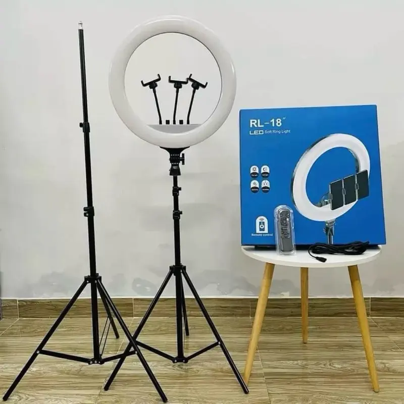 RL-18  [ Bảo Hành 6 tháng ] đèn spa, phun xăm, 45cm Rl-18 , nối mi, nặn mụn, hàng chính hãng. Đã gồm chân 2m1 đèn siêusáng Selfie Phụ Kiện đènngủ nấm Phone Giá Đỡ Điện Thoại 5