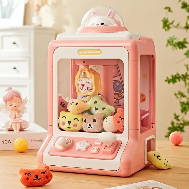 Máy Gắp Thú Bông Mini Có Nhạc Và Đèn Cho Bé. Tặng Kèm 6 Gấu Bông Cho Bé