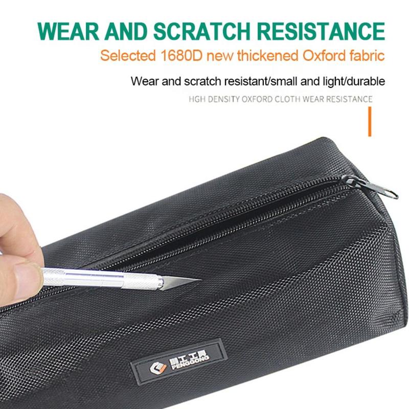 Product Introduction of Durable 1680D Oxford Canvas Tool Bag Metal Parts Loop Zipper Pouch Waterproof Hand Tool Bag Nails 17