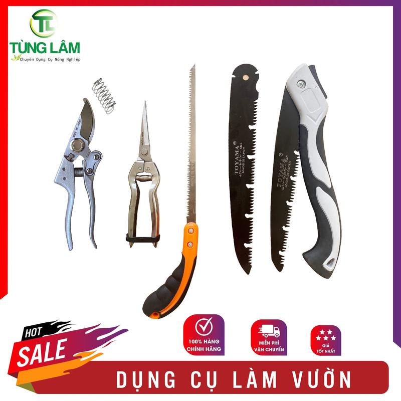  Xả kho Combo 5 Món Dụng Cụ Làm Vườn: Kéo Cắt Cành Sk5  Kéo Tỉa Trắng . Cưa Lách New  Cưa Gập Gọn kèm Lưỡi Phụ 