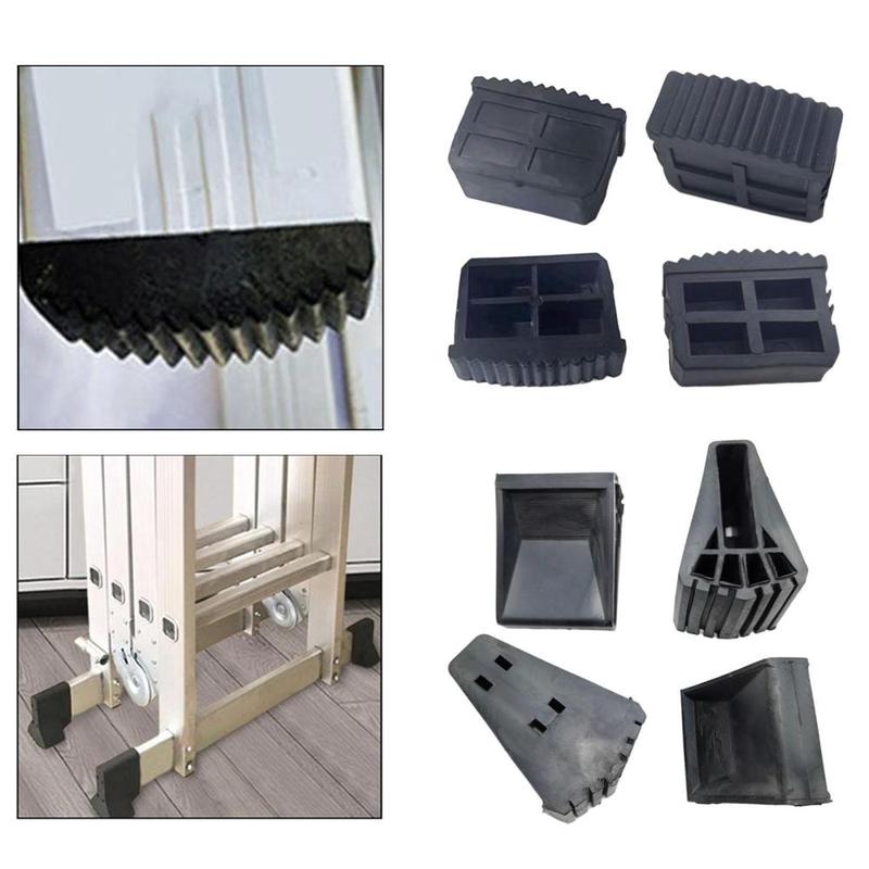 4x Telescoping Ladder Cap Feet Covers Replacement Convenient Protects Your Floor Wear Resistance Anti Skid Ladder Feet Pads 3