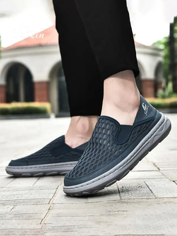 Men's Minimalist Plain Mesh Slip on Sneakers, Casual Comfortable Breathable Low Top Sneakers, Fashionable Sneakers for Daily Wear, Sports Shoes 7