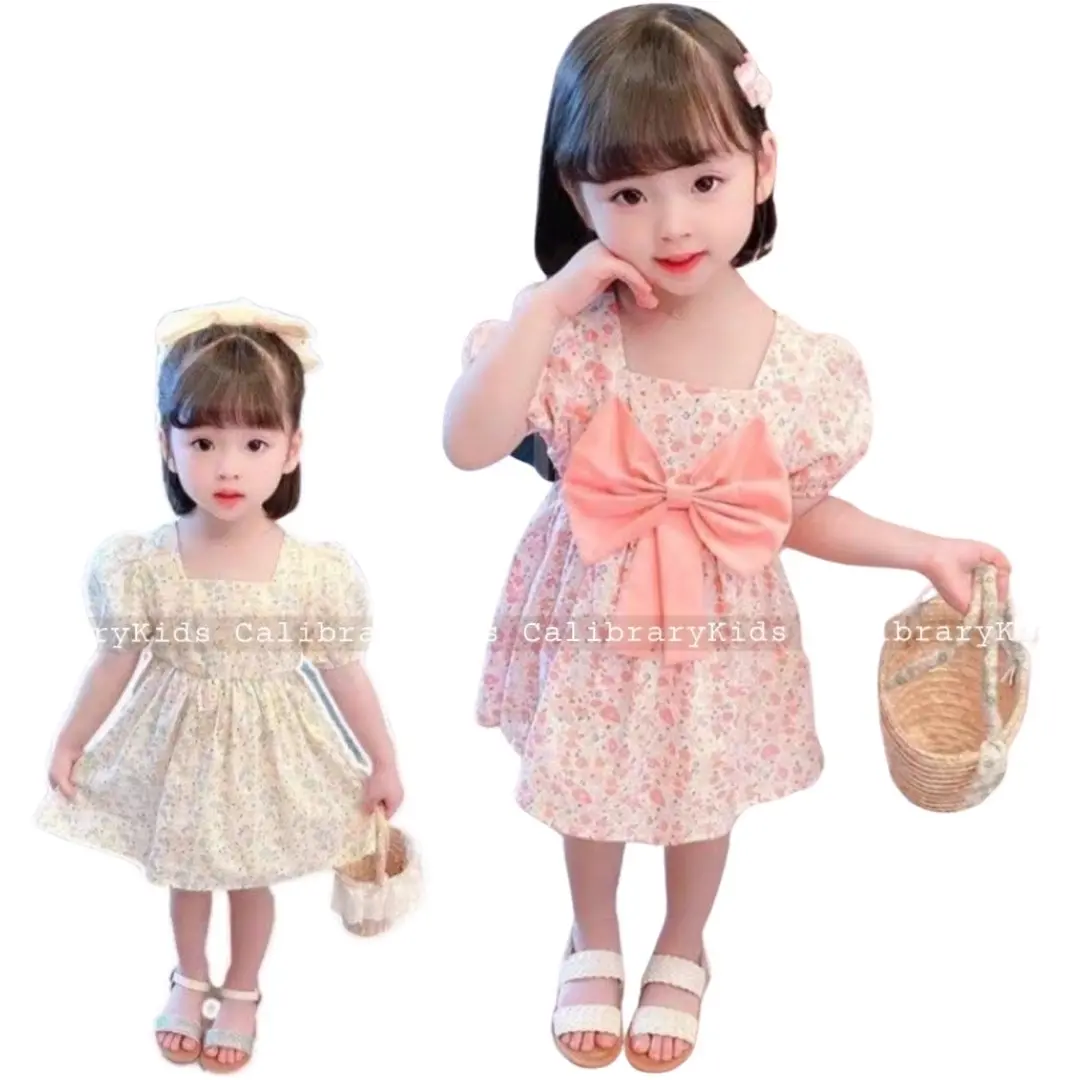 Floral Dress anak Perempuan - Dress Pita bunga - baju bayi perempuan