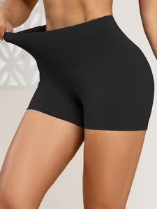 Shorts gimnásticos para mujer de color sólido, shorts ajustados cómodos y transpirables, ropa deportiva para damas para uso interior y exterior