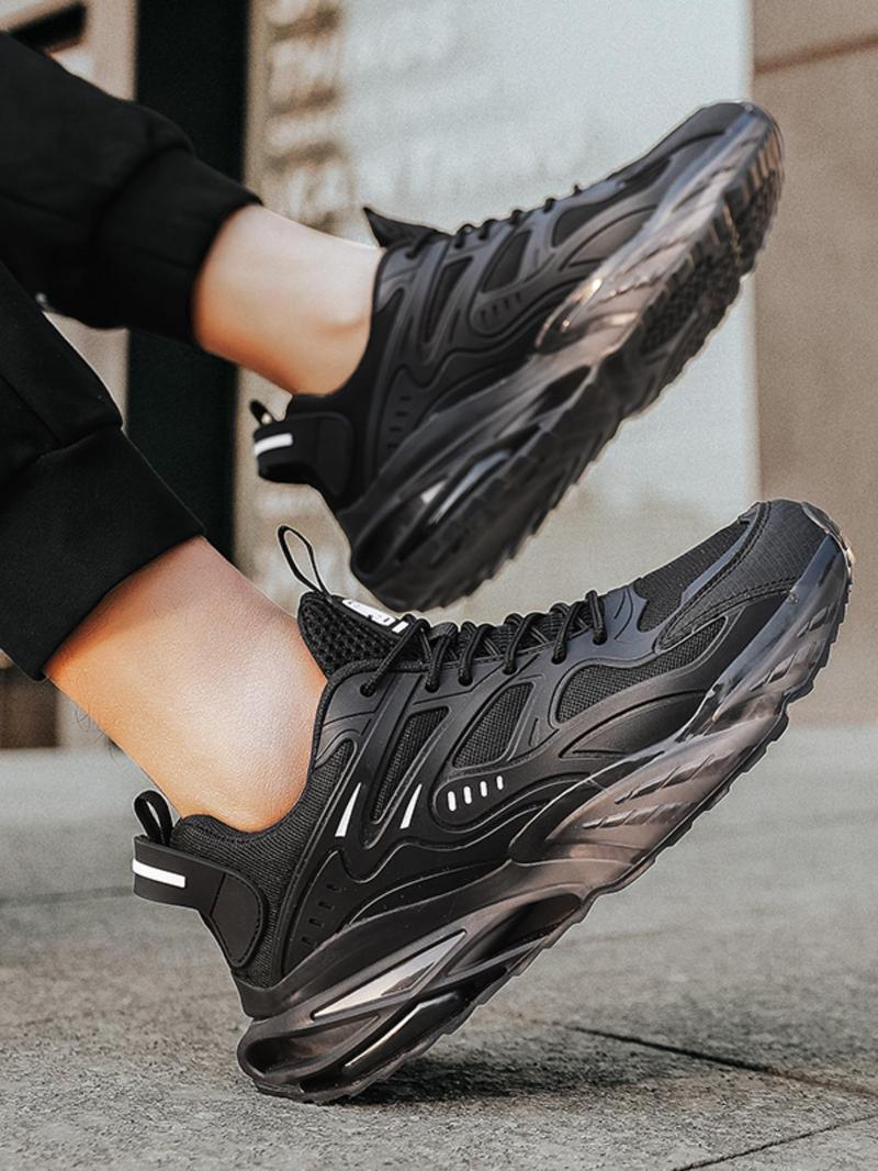Product Introduction of Men's Fashionable Random Print Lace Up Sneakers, Casual Breathable Comfortable Sports Running Shoes, Male All-match Round Toe Shoes for Daily Wear 9